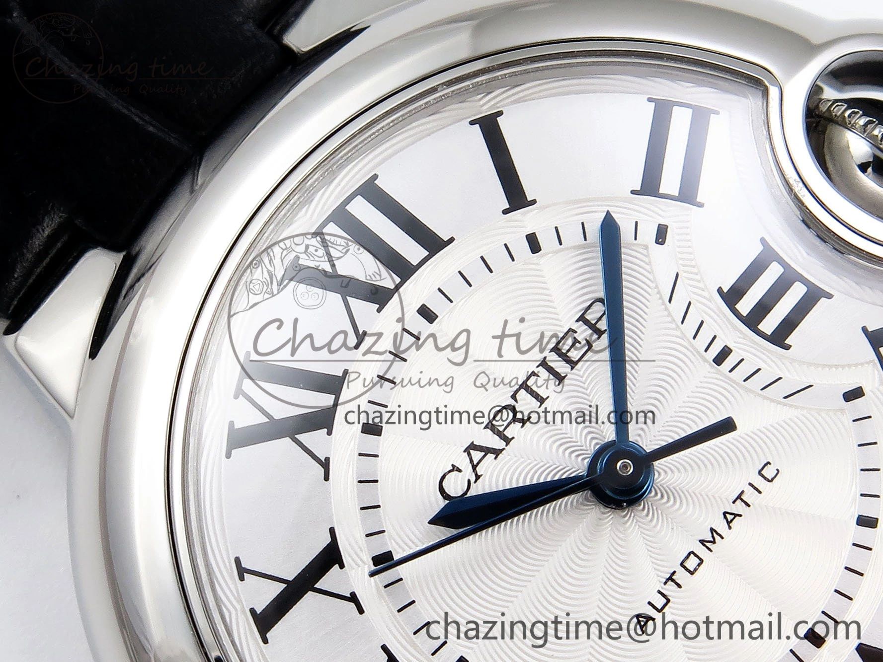 Ballon Bleu 33mm SS AF 1:1 Best Edition Silver Dial on Black Leather Strap SEIKO NH05A WeatherProof 6032