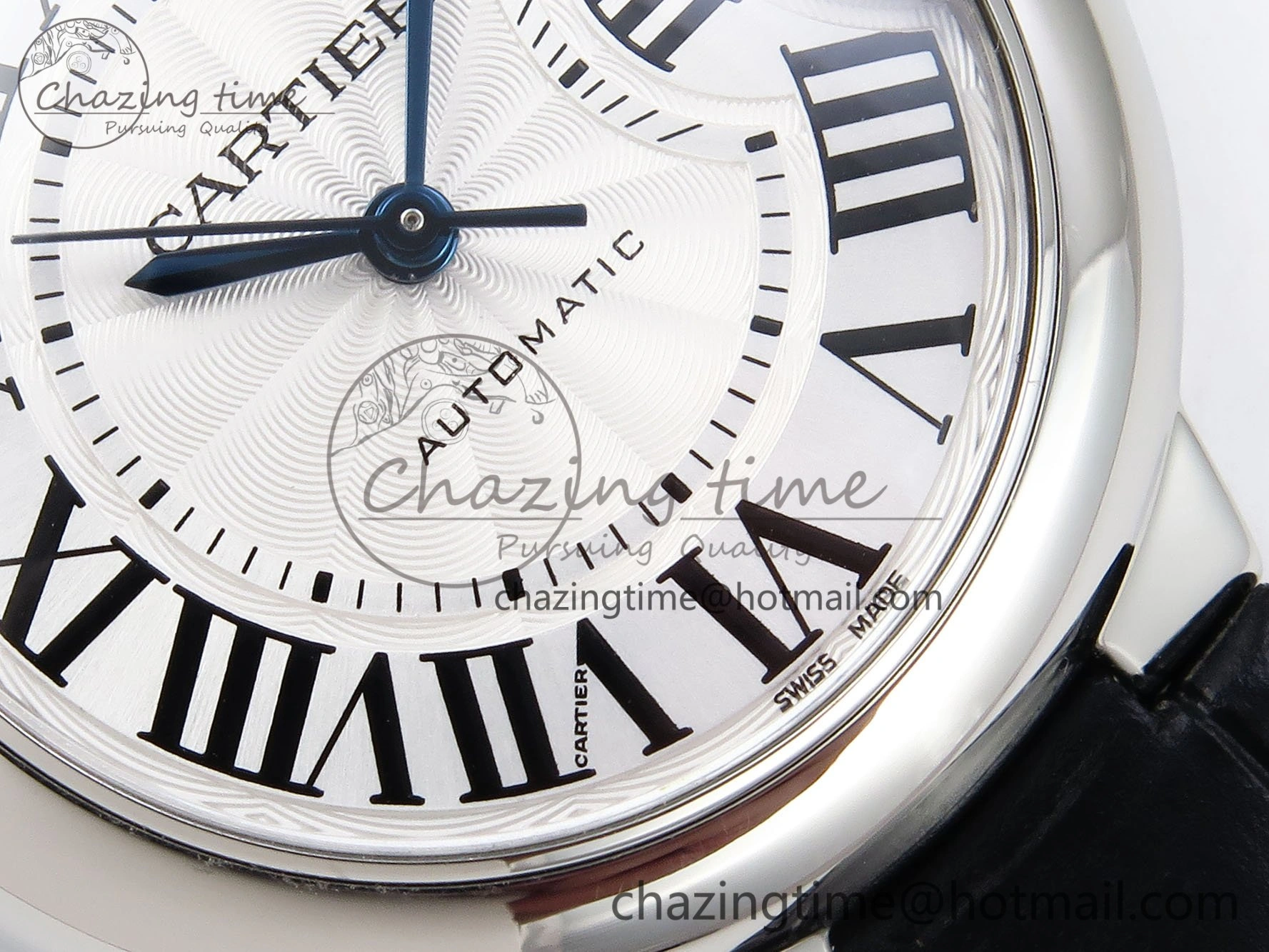 Ballon Bleu 33mm SS AF 1:1 Best Edition Silver Dial on Black Leather Strap SEIKO NH05A WeatherProof 6032
