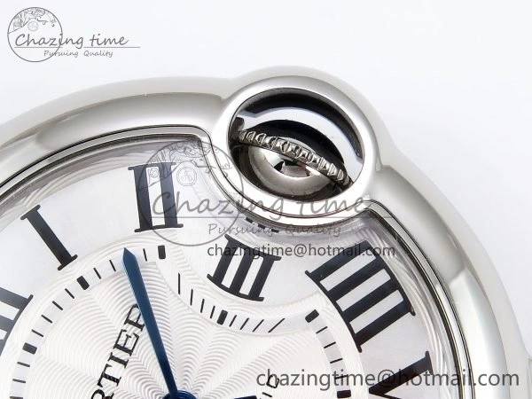Ballon Bleu 33mm SS AF 1:1 Best Edition Silver Dial on Black Leather Strap SEIKO NH05A WeatherProof 6032