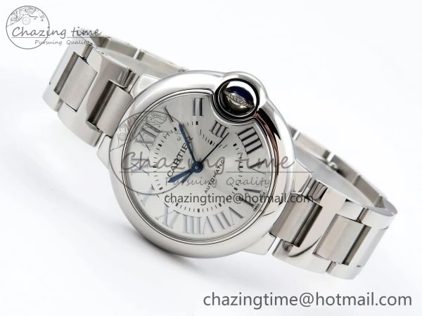 Comfortable Ballon Bleu 33mm SS AF 1:1 Best Edition Silver Dial on SS Bracelet SEIKO NH05A 6028