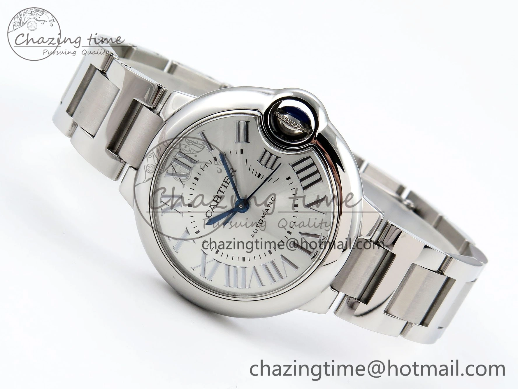 Comfortable Ballon Bleu 33mm SS AF 1:1 Best Edition Silver Dial on SS Bracelet SEIKO NH05A 6028