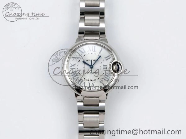 Comfortable Ballon Bleu 33mm SS AF 1:1 Best Edition Silver Dial on SS Bracelet SEIKO NH05A 6028
