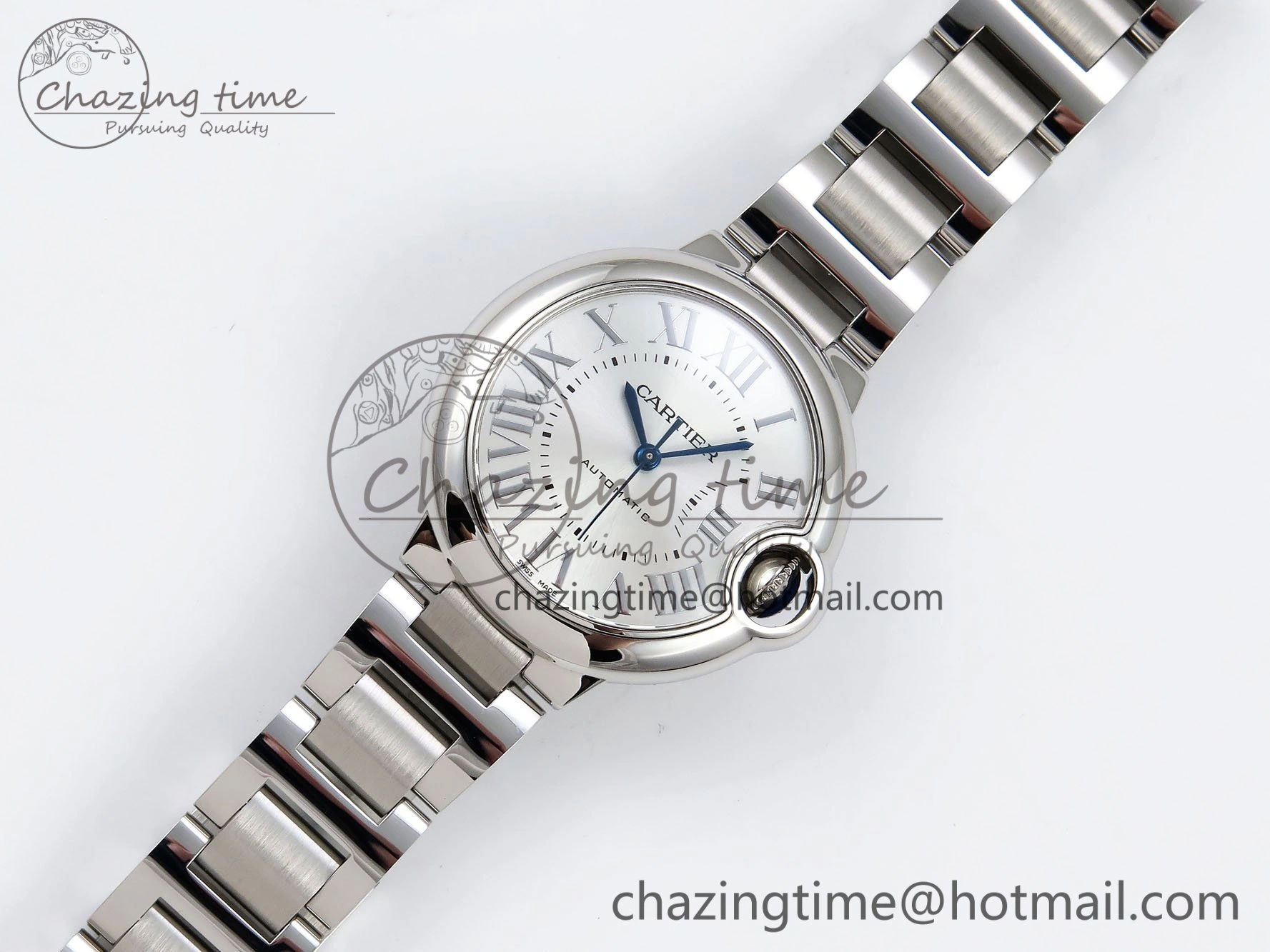Comfortable Ballon Bleu 33mm SS AF 1:1 Best Edition Silver Dial on SS Bracelet SEIKO NH05A 6028