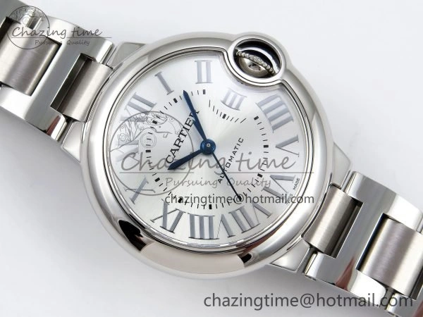 Comfortable Ballon Bleu 33mm SS AF 1:1 Best Edition Silver Dial on SS Bracelet SEIKO NH05A 6028