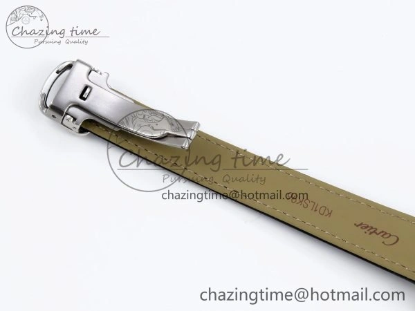 Ballon Bleu 33mm SS AF 1:1 Best Edition Silver Diamonds Dial on Black Leather Strap SEIKO NH05A TravelReady 6031