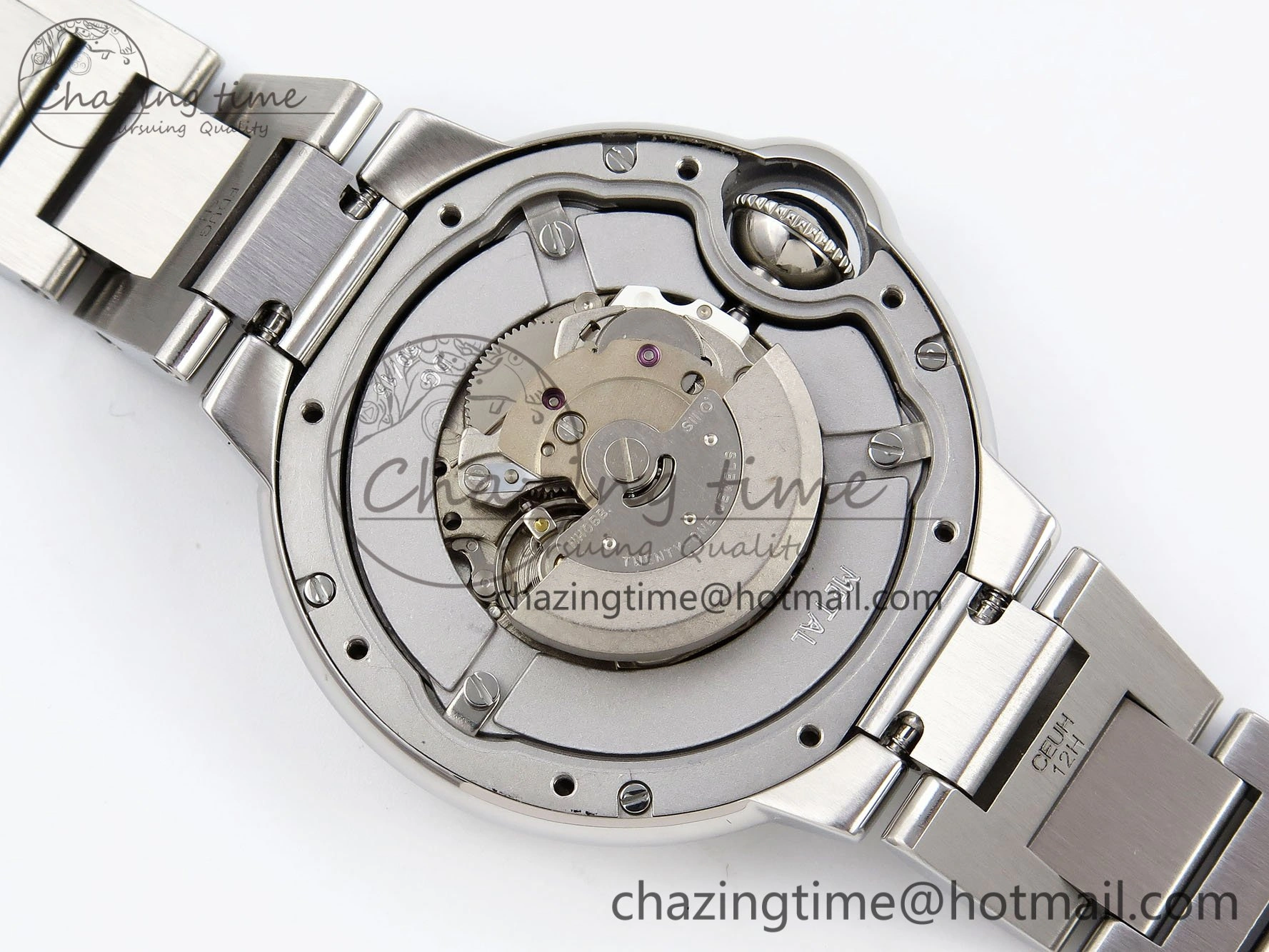 Ballon Bleu 33mm SS AF 1:1 Best Edition White Dial Diamonds Bezel on SS Bracelet SEIKO NH05A (Quick Release) Youthful 6024