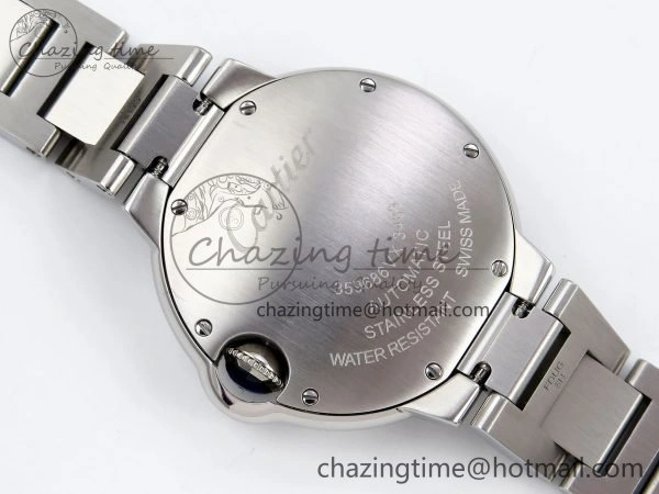 Ballon Bleu 33mm SS AF 1:1 Best Edition White Dial Diamonds Bezel on SS Bracelet SEIKO NH05A (Quick Release) Youthful 6024