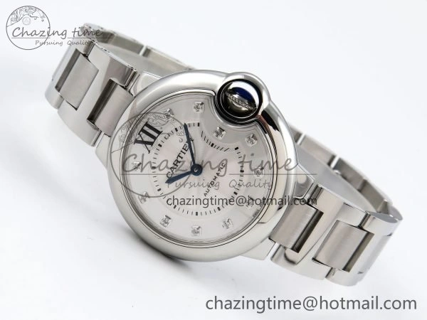 DailyWear Ballon Bleu 33mm SS AF 1:1 Best Edition White Diamonds Dial on SS Bracelet SEIKO NH05A 6025