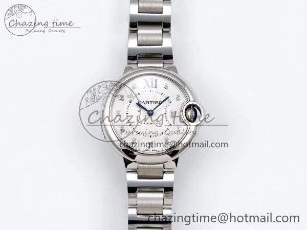 DailyWear Ballon Bleu 33mm SS AF 1:1 Best Edition White Diamonds Dial on SS Bracelet SEIKO NH05A 6025