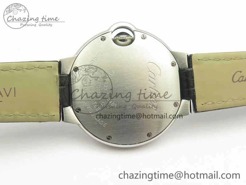 Youthful Ballon Bleu 33mm SS AF 1:1 Best Edition White Textured Dial On Black Leather Strap Cal. 6237