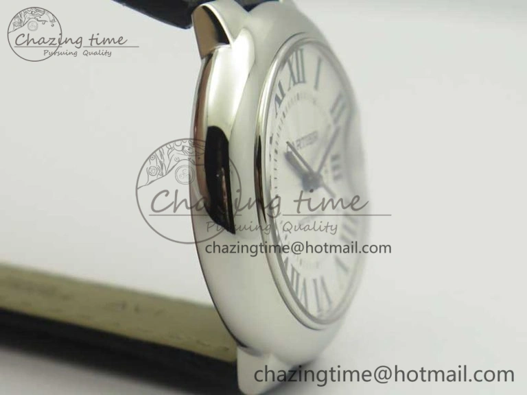 Youthful Ballon Bleu 33mm SS AF 1:1 Best Edition White Textured Dial On Black Leather Strap Cal. 6237