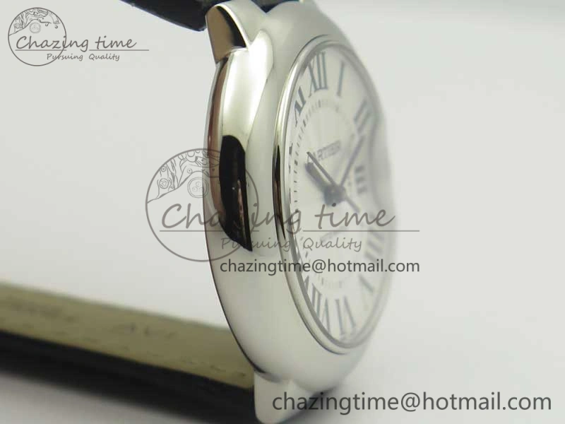 Youthful Ballon Bleu 33mm SS AF 1:1 Best Edition White Textured Dial On Black Leather Strap Cal. 6237