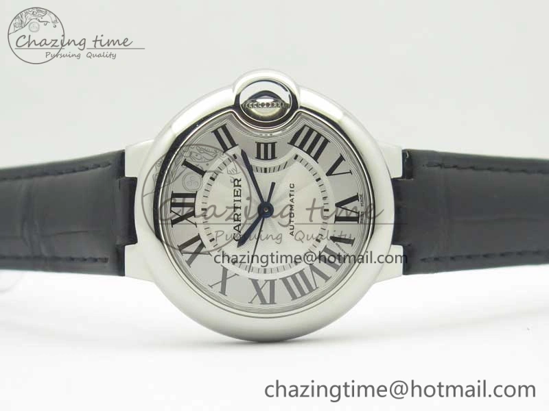 Youthful Ballon Bleu 33mm SS AF 1:1 Best Edition White Textured Dial On Black Leather Strap Cal. 6237