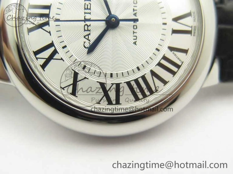 Youthful Ballon Bleu 33mm SS AF 1:1 Best Edition White Textured Dial On Black Leather Strap Cal. 6237