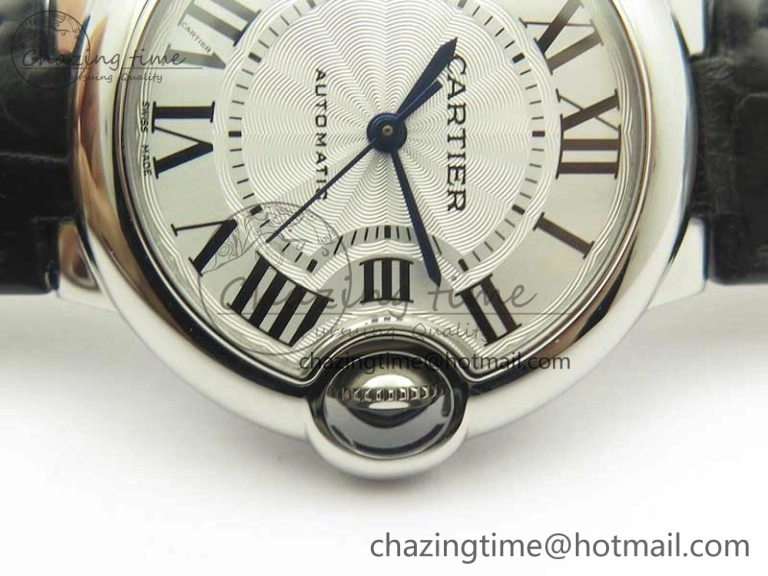Youthful Ballon Bleu 33mm SS AF 1:1 Best Edition White Textured Dial On Black Leather Strap Cal. 6237