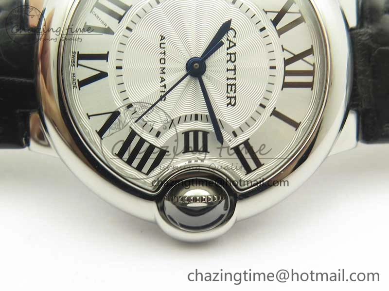 Youthful Ballon Bleu 33mm SS AF 1:1 Best Edition White Textured Dial On Black Leather Strap Cal. 6237