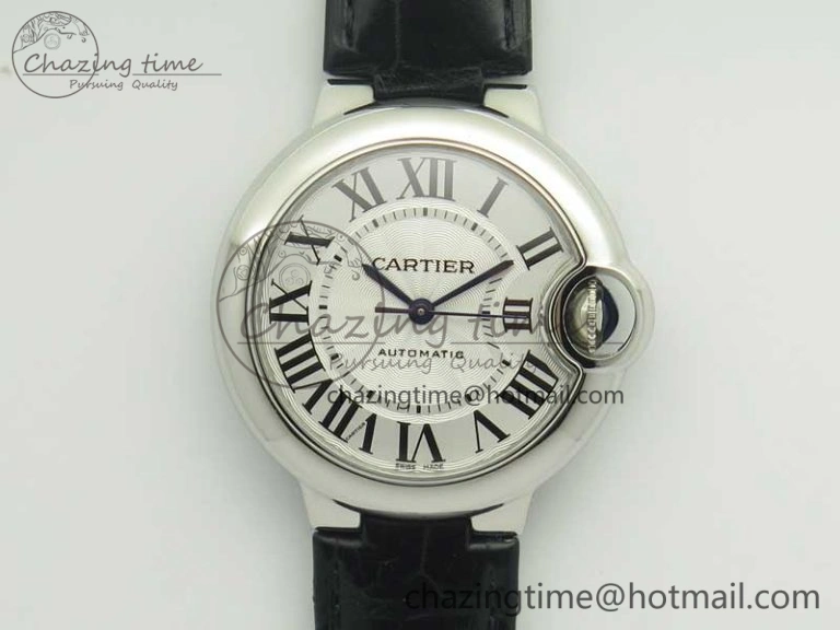 Youthful Ballon Bleu 33mm SS AF 1:1 Best Edition White Textured Dial On Black Leather Strap Cal. 6237
