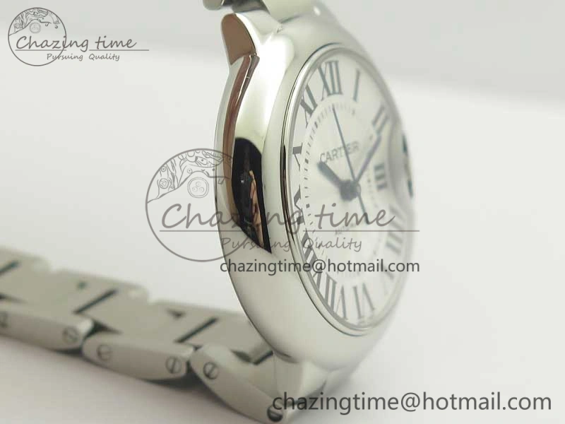 Attractive Ballon Bleu 33mm SS AF 1:1 Best Edition White Textured Dial On SS Bracelet Cal. 10715