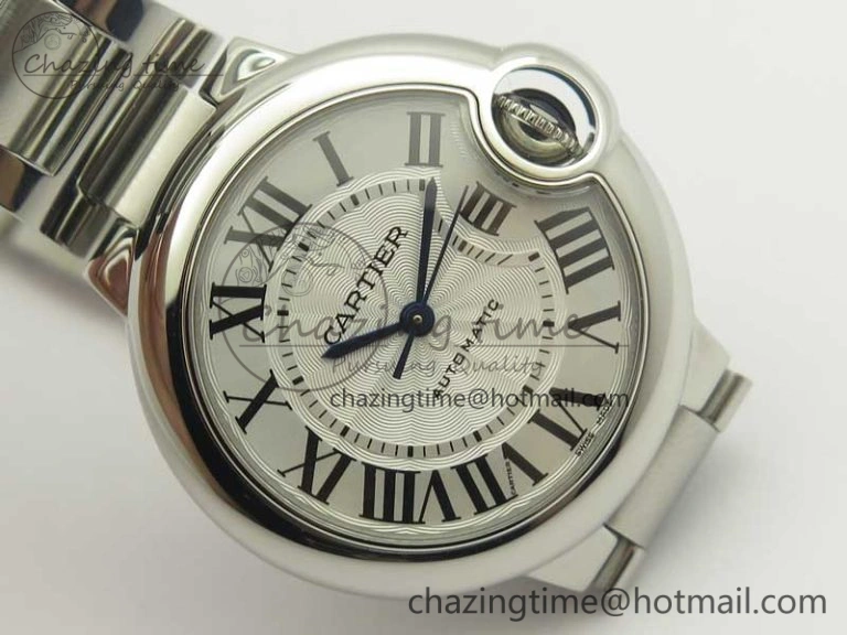 Attractive Ballon Bleu 33mm SS AF 1:1 Best Edition White Textured Dial On SS Bracelet Cal. 10715