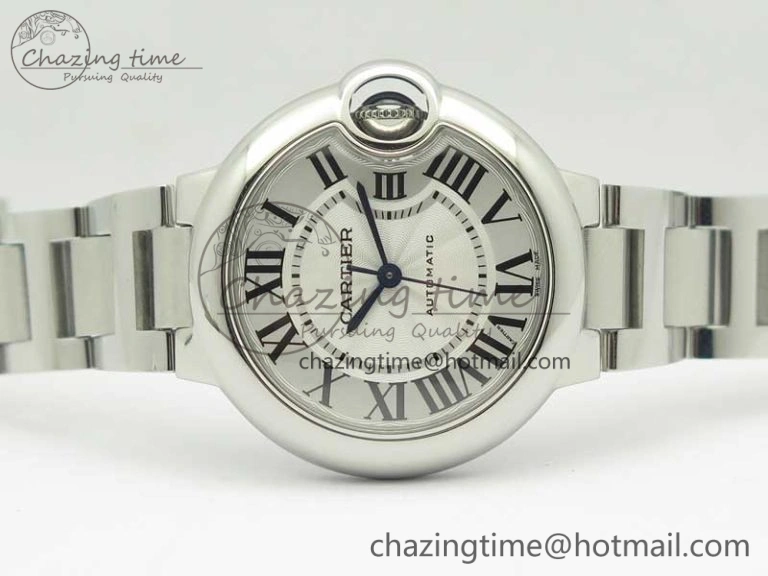 Attractive Ballon Bleu 33mm SS AF 1:1 Best Edition White Textured Dial On SS Bracelet Cal. 10715
