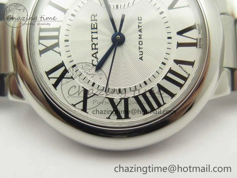 Attractive Ballon Bleu 33mm SS AF 1:1 Best Edition White Textured Dial On SS Bracelet Cal. 10715