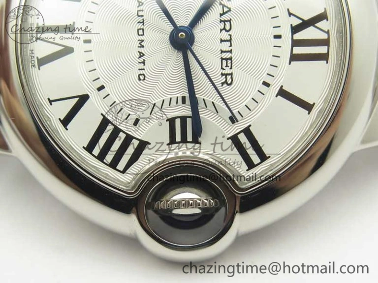 Attractive Ballon Bleu 33mm SS AF 1:1 Best Edition White Textured Dial On SS Bracelet Cal. 10715