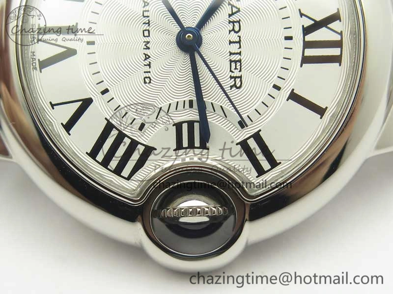 Attractive Ballon Bleu 33mm SS AF 1:1 Best Edition White Textured Dial On SS Bracelet Cal. 10715