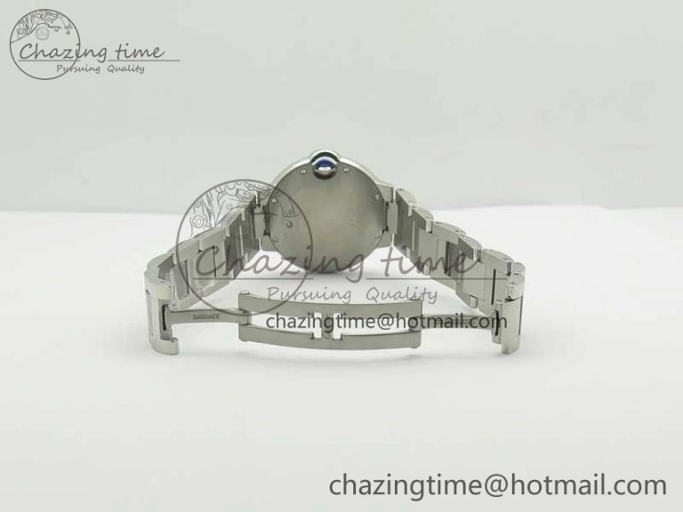 Attractive Ballon Bleu 33mm SS AF 1:1 Best Edition White Textured Dial On SS Bracelet Cal. 10715
