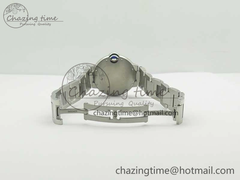 Attractive Ballon Bleu 33mm SS AF 1:1 Best Edition White Textured Dial On SS Bracelet Cal. 10715