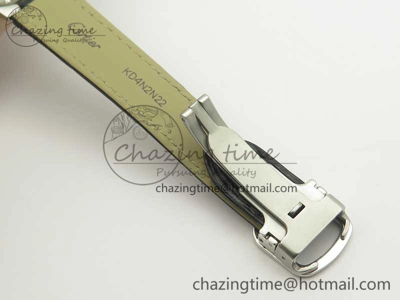 Ballon Bleu 33mm SS AF 1:1 Best Edition White Textured Dial on Black Leather Strap SEIKO NH05A Refined 6216