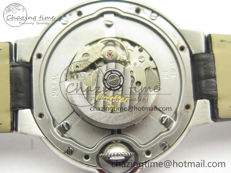 Ballon Bleu 33mm SS AF 1:1 Best Edition White Textured Dial on Black Leather Strap SEIKO NH05A Refined 6216