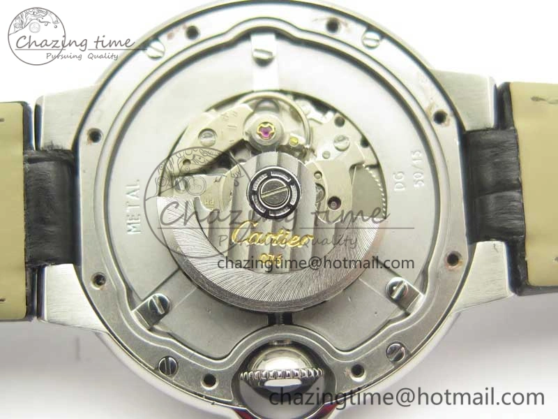 Ballon Bleu 33mm SS AF 1:1 Best Edition White Textured Dial on Black Leather Strap SEIKO NH05A Refined 6216