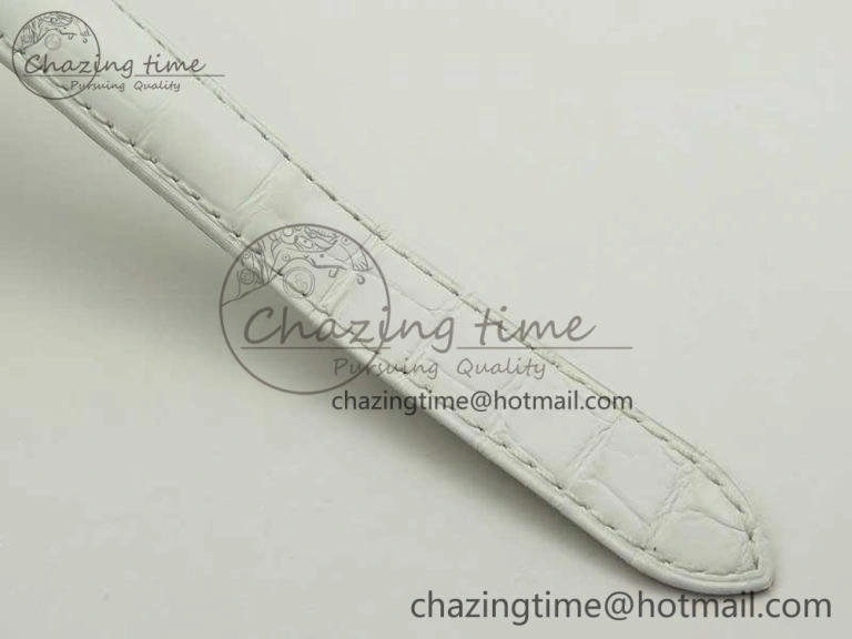 HighPerformance Ballon Bleu 33mm SS AF 1:1 Best Edition White Textured Dial on Crocodile Strap Jap Quartz 6199