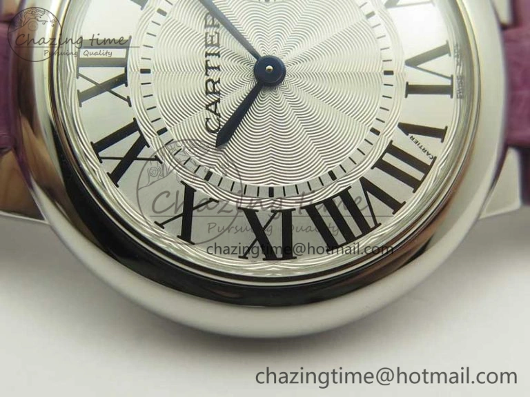 HighPerformance Ballon Bleu 33mm SS AF 1:1 Best Edition White Textured Dial on Crocodile Strap Jap Quartz 6199