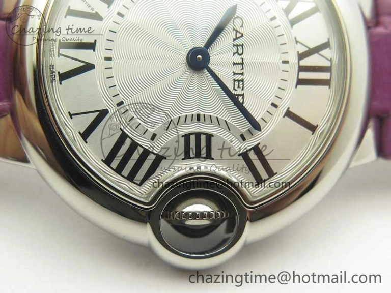 HighPerformance Ballon Bleu 33mm SS AF 1:1 Best Edition White Textured Dial on Crocodile Strap Jap Quartz 6199
