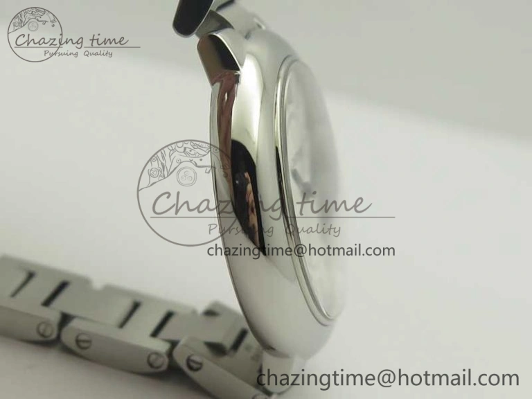 Ballon Bleu 33mm SS AF 1:1 Best Edition White Textured Dial on SS Bracelet Jap Quartz Refined 10669