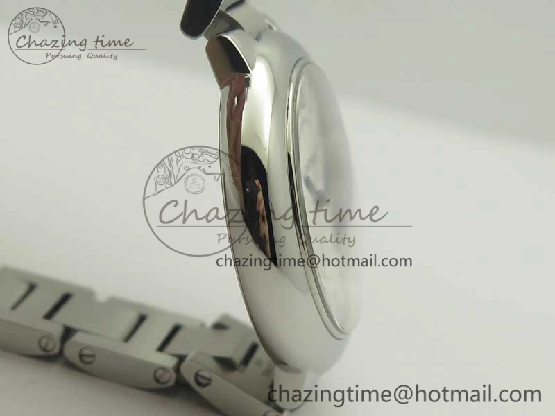 Ballon Bleu 33mm SS AF 1:1 Best Edition White Textured Dial on SS Bracelet Jap Quartz Refined 10669