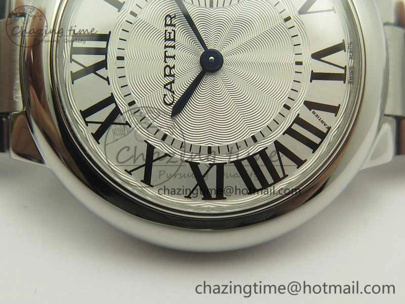 Ballon Bleu 33mm SS AF 1:1 Best Edition White Textured Dial on SS Bracelet Jap Quartz Refined 10669