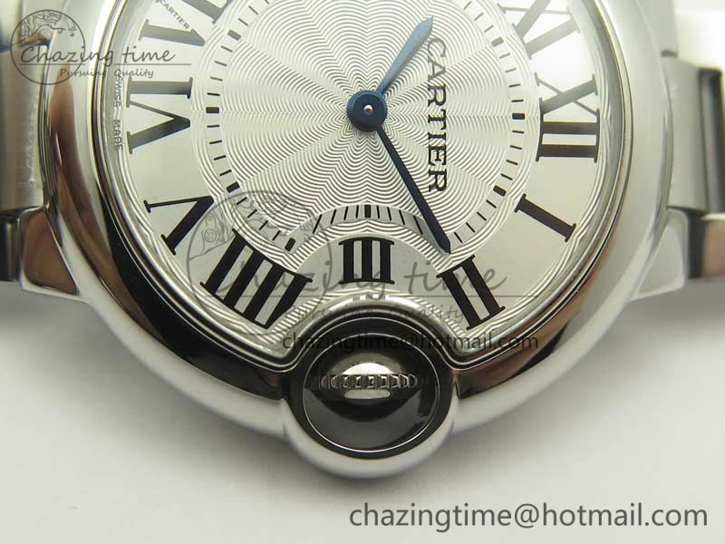 Ballon Bleu 33mm SS AF 1:1 Best Edition White Textured Dial on SS Bracelet Jap Quartz Refined 10669