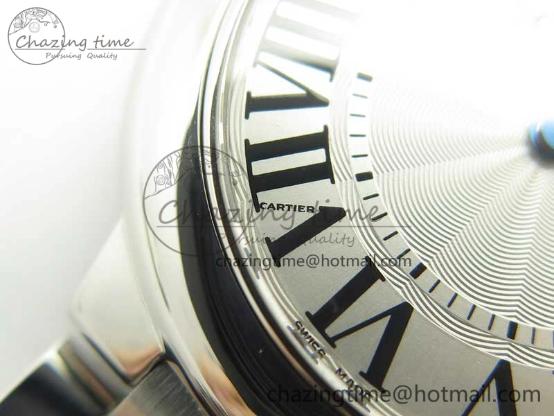 Ballon Bleu 33mm SS AF 1:1 Best Edition White Textured Dial on SS Bracelet Jap Quartz Refined 10669