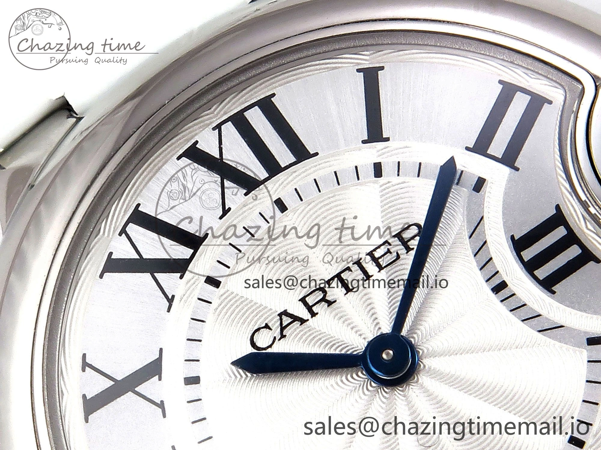 Soft Ballon Bleu 33mm SS AF 1:1 Best Edition White Textured Dial on White Crocodile Strap Jap Quartz 5890