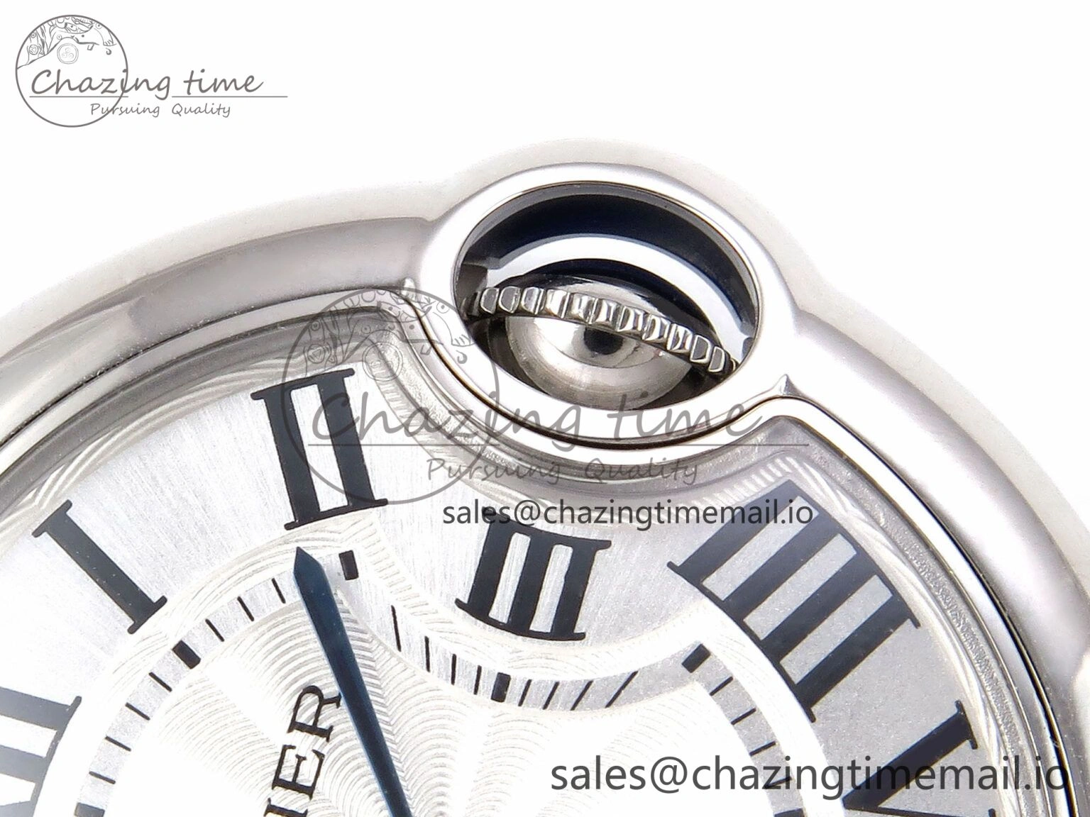 Soft Ballon Bleu 33mm SS AF 1:1 Best Edition White Textured Dial on White Crocodile Strap Jap Quartz 5890