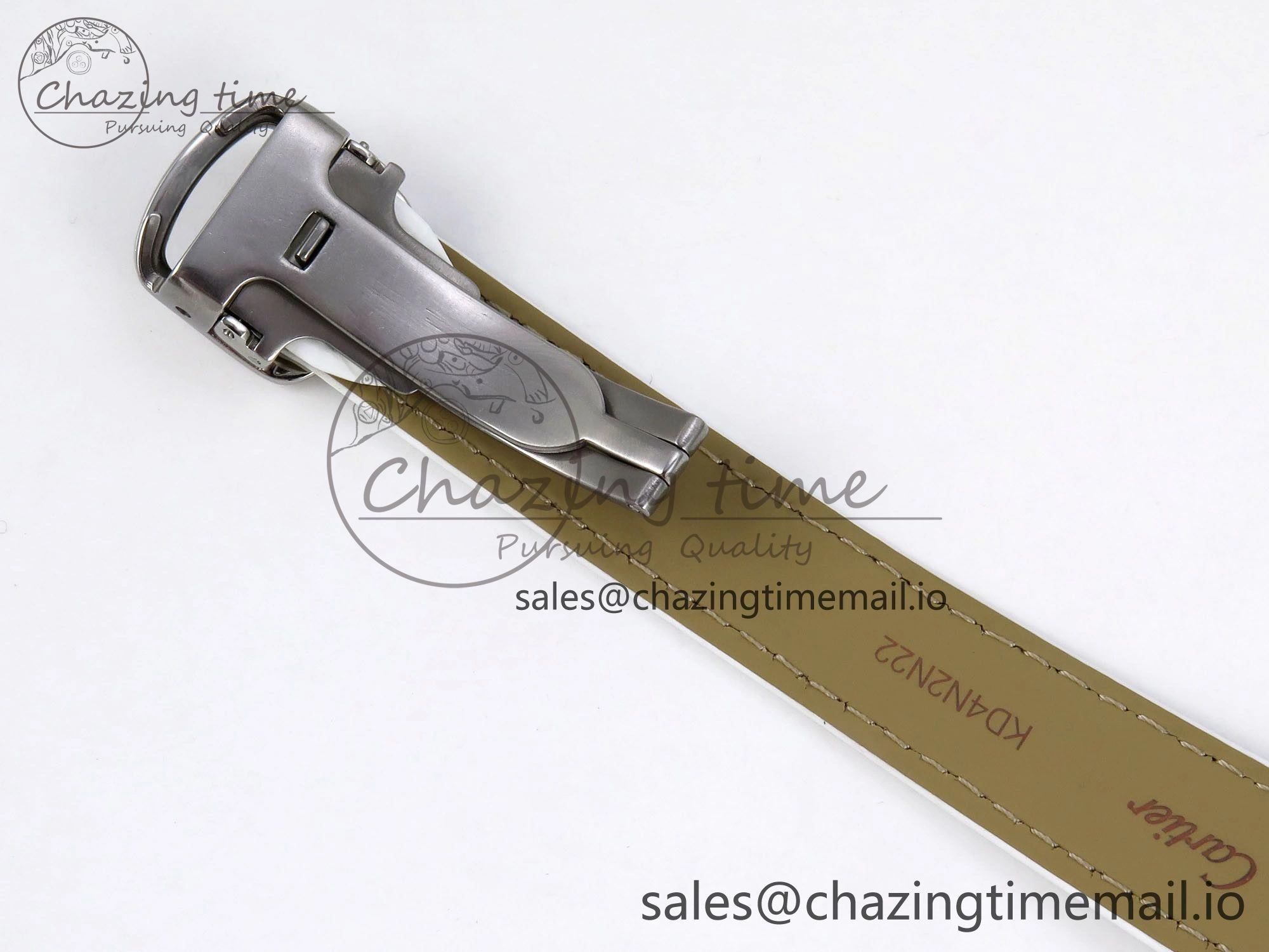 Soft Ballon Bleu 33mm SS AF 1:1 Best Edition White Textured Dial on White Crocodile Strap Jap Quartz 5890