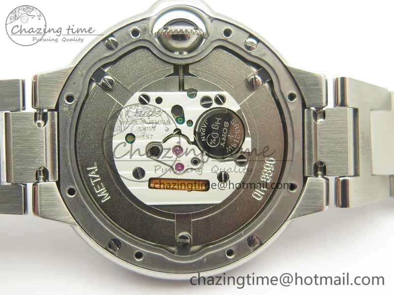 Ballon Bleu 33mm SS Diamond Bezel V6F 1:1 Best Edition White MOP Dial On SS Bracelet Quartz WeatherProof 6240