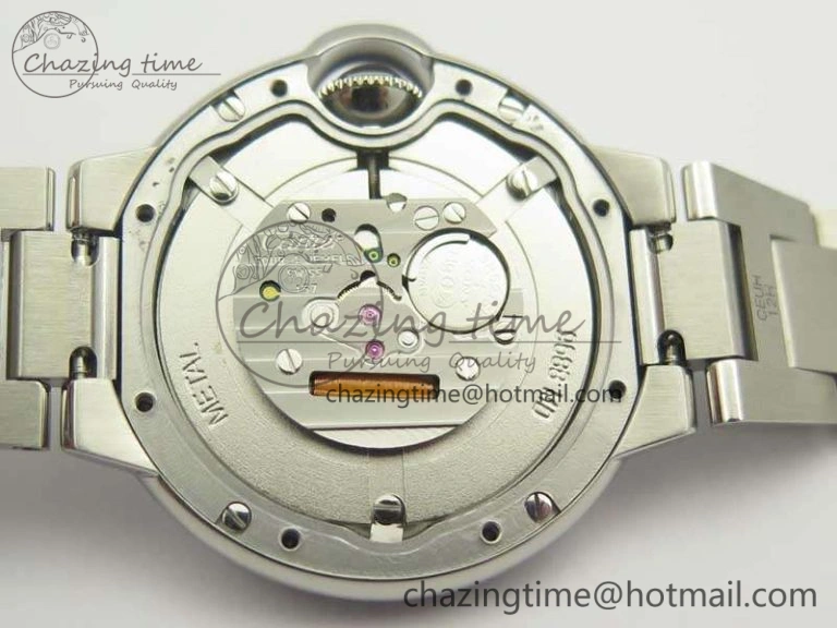 Ballon Bleu 33mm SS Diamond Bezel V6F 1:1 Best Edition White MOP Dial On SS Bracelet Quartz WeatherProof 6240