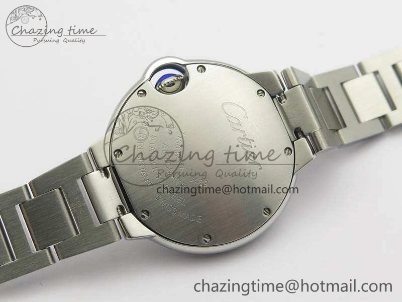 Affordable Ballon Bleu 33mm SS TW 1:1 Best Edition Pink Textured Dial On SS Bracelet SEIKO NH05A 6282