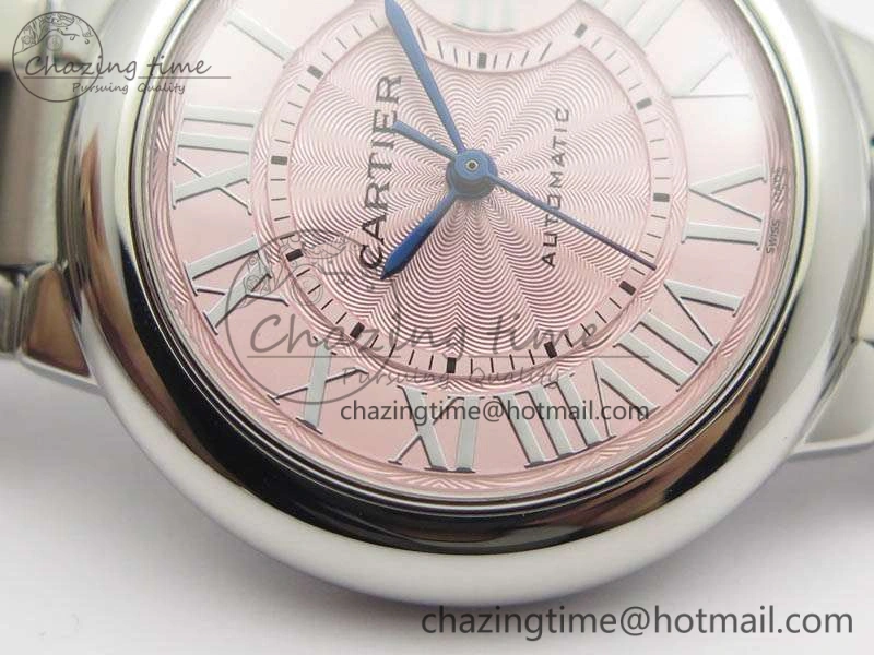 Affordable Ballon Bleu 33mm SS TW 1:1 Best Edition Pink Textured Dial On SS Bracelet SEIKO NH05A 6282