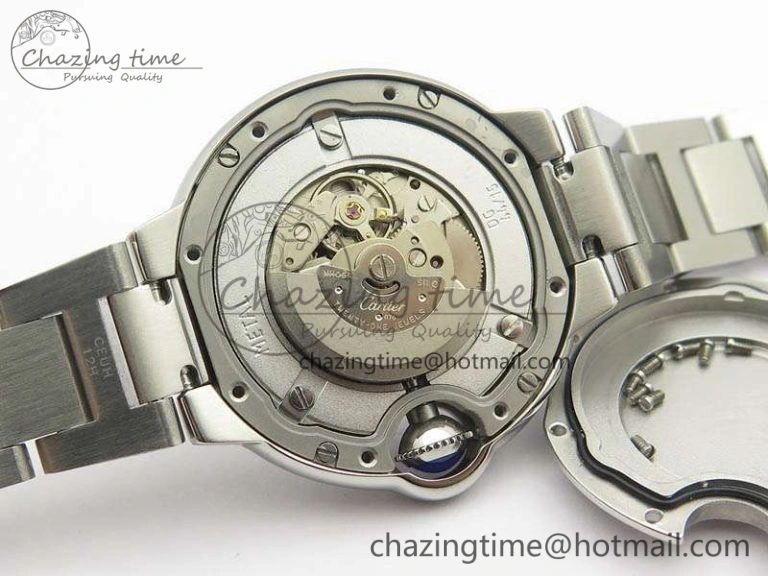 Affordable Ballon Bleu 33mm SS TW 1:1 Best Edition Pink Textured Dial On SS Bracelet SEIKO NH05A 6282