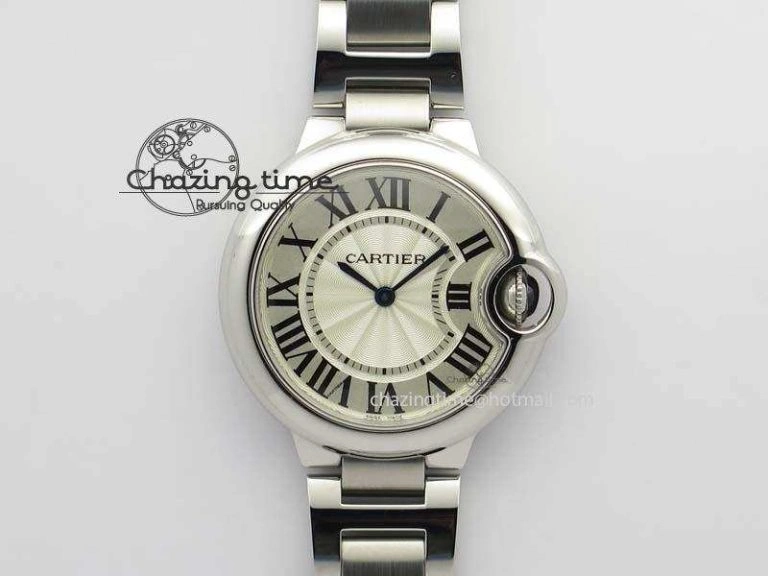 DailyWear Ballon Bleu 33mm SS TW 1:1 Best Edition White Dial On SS Bracelet Ronda Quartz 10771