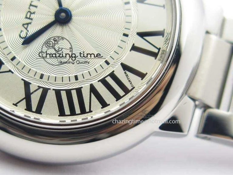 Soft Ballon Bleu 33mm SS TW 1:1 Best Edition White Dial On SS Bracelet Ronda Quartz 6308